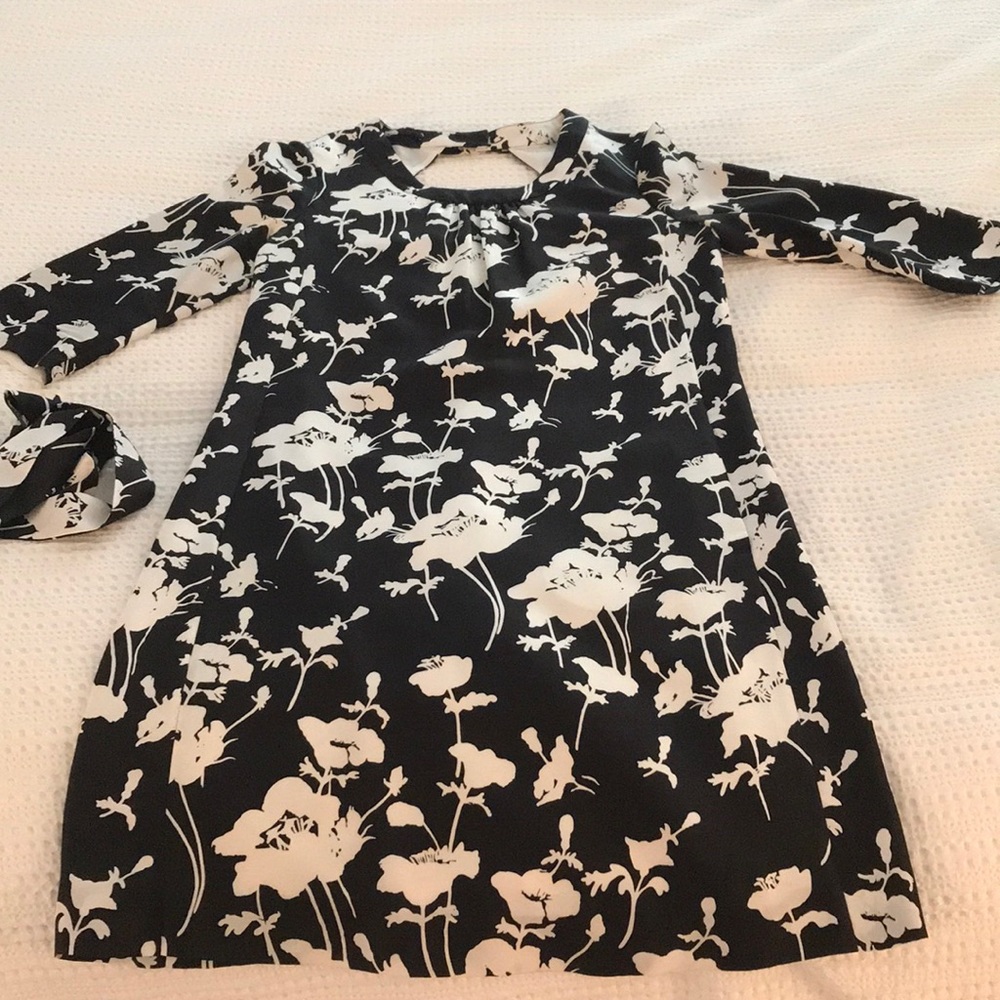 Kate Spade floral shift dress with bow neck clasp